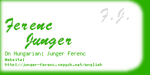 ferenc junger business card